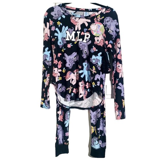 My Little Pony Other - My Little Pony PJs Set Matching Hair Scrunch Women's Cute Pyjama Long Sleeve New